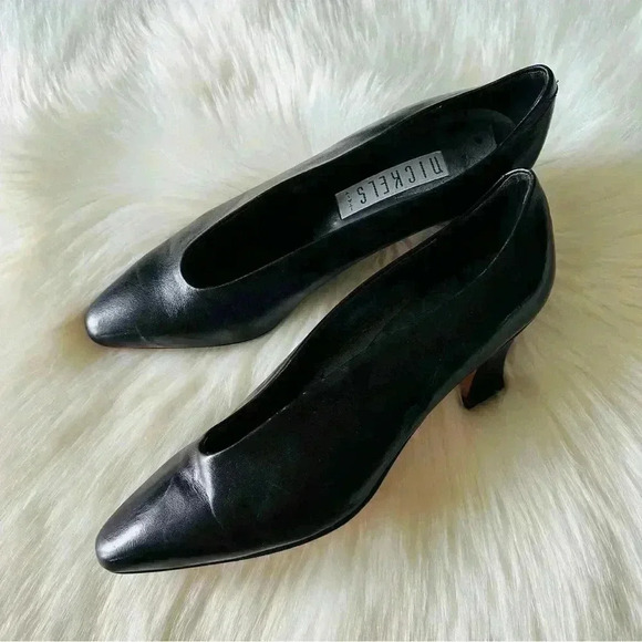 Nickles Leather Heels Italy Shoes 7.5 - Picture 7 of 9